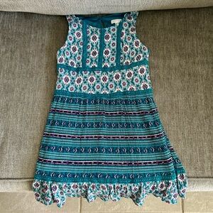 Xhiliration Teal & Pink Slip Dress, size 4/5